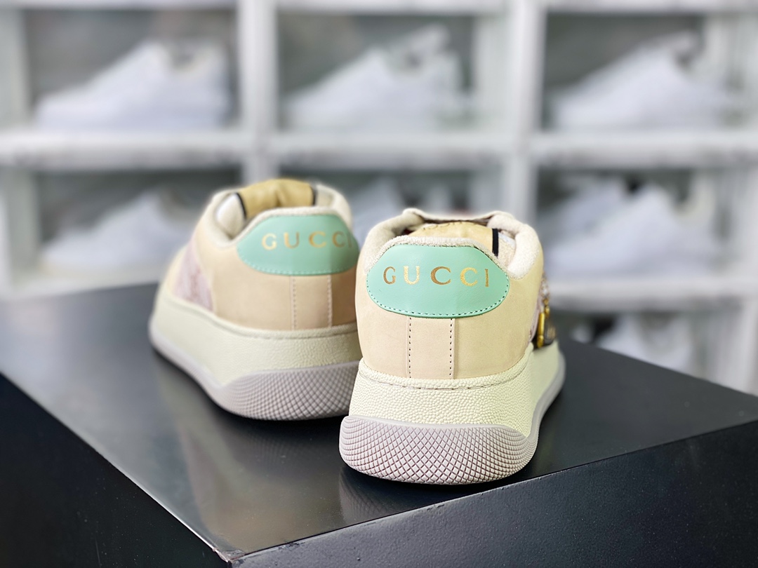 Gucci Double Screener Platform GG Sneaker Low ”Off-White Pink GG Jacquard Fabric” 750633 FAB4C 5644