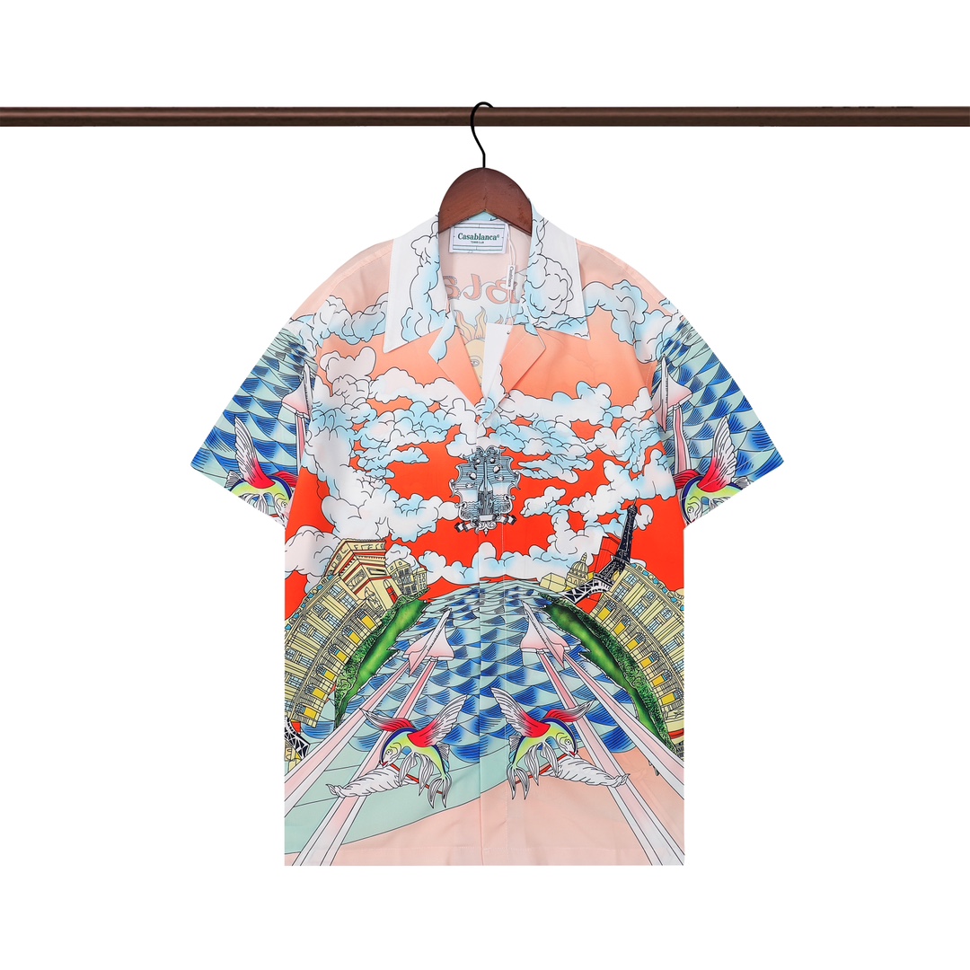 P58  Casablanca 卡萨布兰卡
印花短袖衬衫 M L XL 2XL 3XL