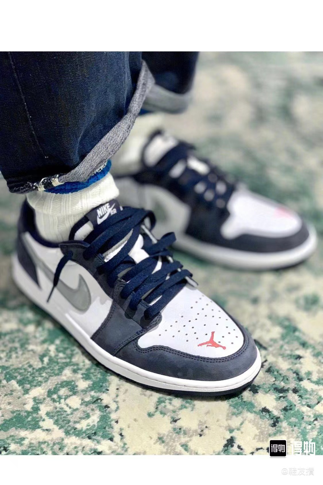 ? Air Jordan 1 SB Low Midnight Navy 复古篮球鞋 男款 海军蓝配色