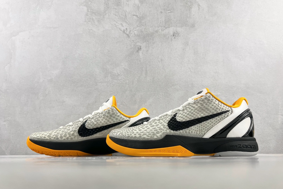 Nike Zoom Kobe 6 Protro ”White Del So” Playoffs 2021 Retro Black, White and Yellow CW2190-100