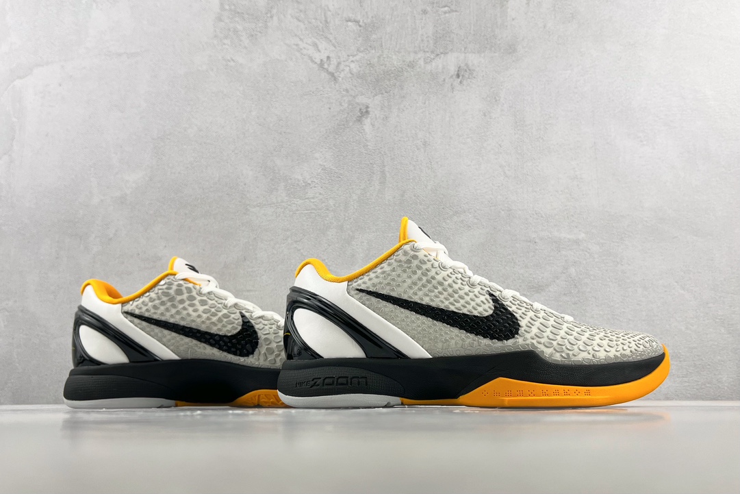 Nike Zoom Kobe 6 Protro ”White Del So” Playoffs 2021 Retro Black, White and Yellow CW2190-100