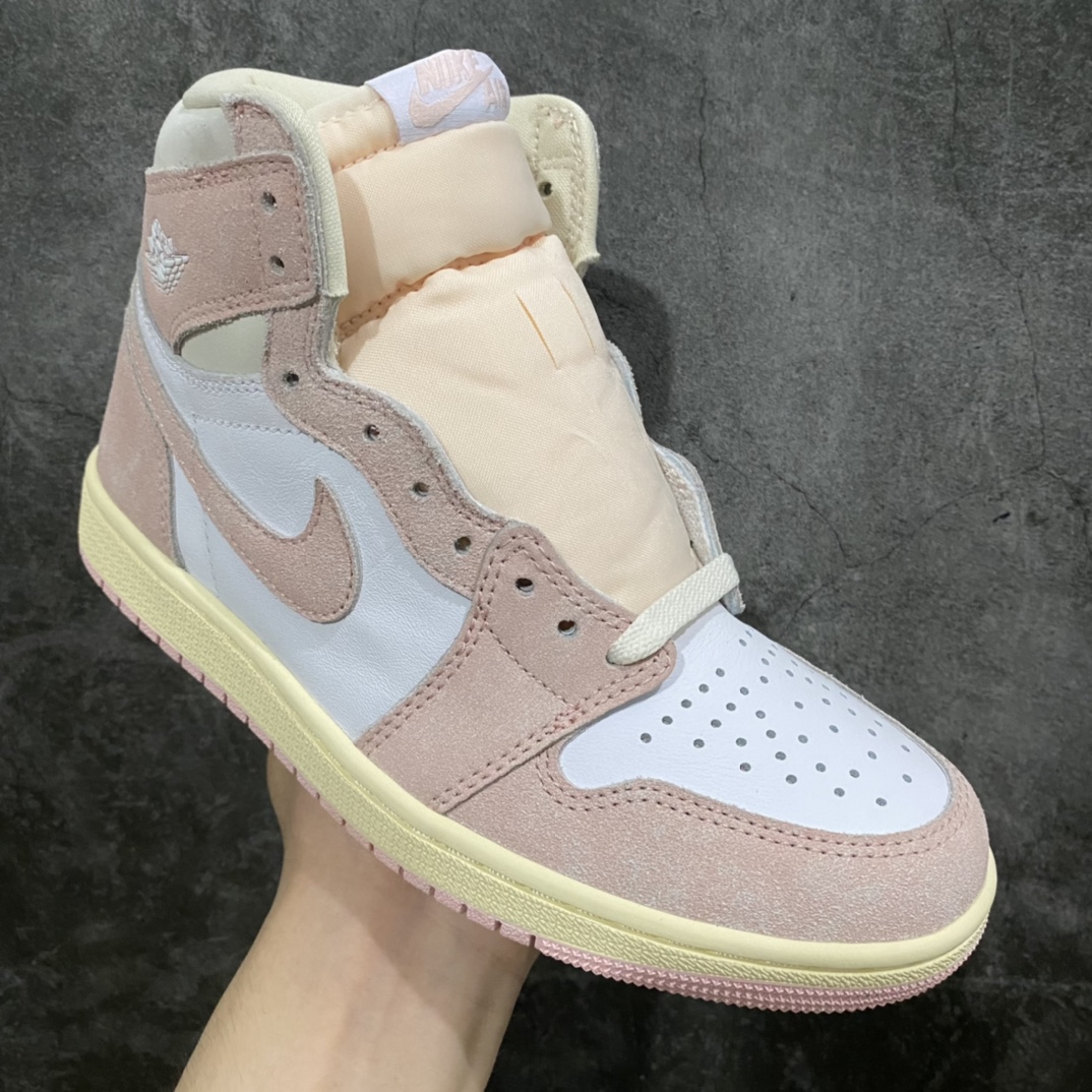 420 【莞产DY版】 Air Jordan 1 水洗粉白 AJ1乔1高帮文化篮球鞋 FD2596-600