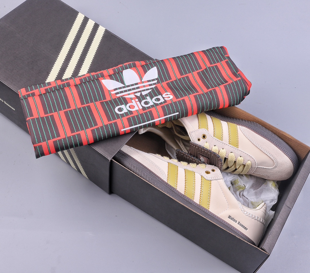 AD Originals Samba x Wales Bonner long tongue white and brown joint retro low-top casual sports jogging shoes ID0217