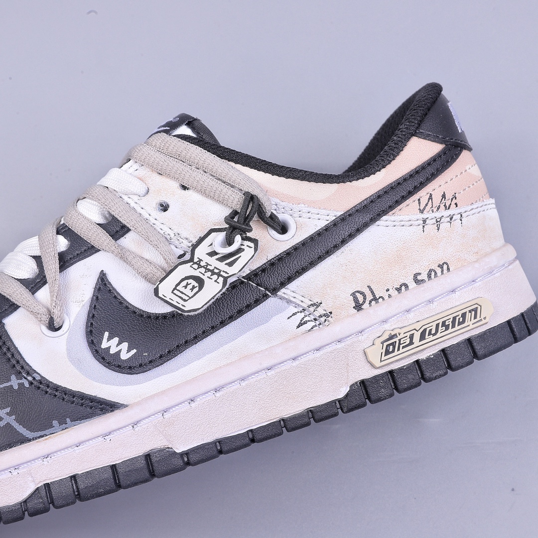 OW Custom Big Box Nk Dunk Low Da Vinci Custom Robinson SB Strap Low Top Casual Shoes CW1590-100