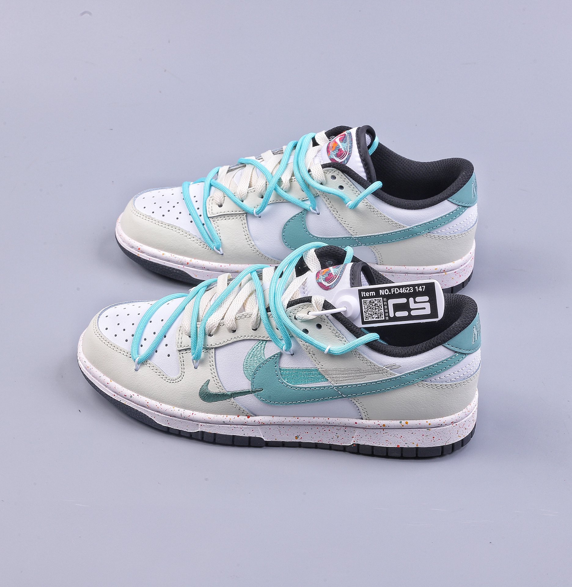 CS Nk Dunk Low ”Multi Color” Dynamic Three Hook Custom Edition Deconstructed Strap Casual Sneakers FD4623-147