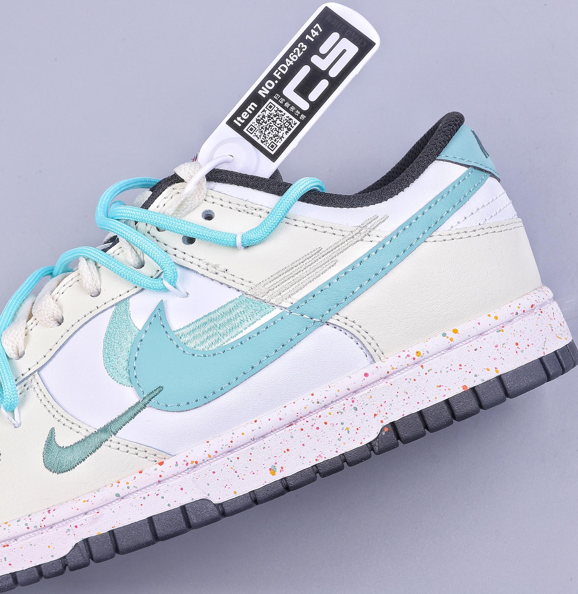 CS Nk Dunk Low ”Multi Color” Dynamic Three Hook Custom Edition Deconstructed Strap Casual Sneakers FD4623-147