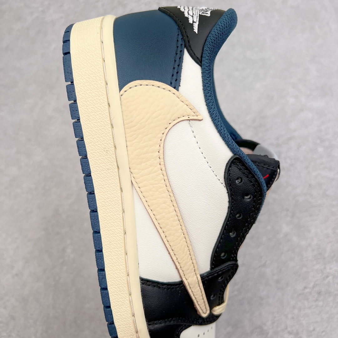 图片[6]-＃KZ神版莞产 Travis Scott x Fragment x Air Jordan AJ1 Low OG SP 三方联名闪电倒钩海军蓝低帮 DM7866-400 全系列配色 外贸特供批次 新配色不断更新开发 市场中端王者 全套原纸板楦头开发 确保原汁原味 完美呈现一代版型 一比一鞋头弧度高度鞋身弧度 此版本只针对中端市场 细节品控鞋型随意秒杀市面同价位 鞋型完美 不臃肿别扭 头层皮料加持 用料绝不含糊 进口玻璃冲刀皮料裁剪零毛边 电脑针车工艺 超高鞋面清洁度 最高QC检验标准 控制溢胶瑕疵 原盒原配 飞翼3D高频深度立体 工艺方面大到整体鞋型 漏斗收腰 底线拉帮 LOGO立体程度 小到针眼排布 载片对称 冲孔效果 鞋标规范 鞋垫背胶等等 无一不是口碑收割 每双都是一个回头客 尺码：36 36.5 37.5 38 38.5 39 40 40.5 41 42 42.5 43 44 44.5 45 46 47.5-选品中心