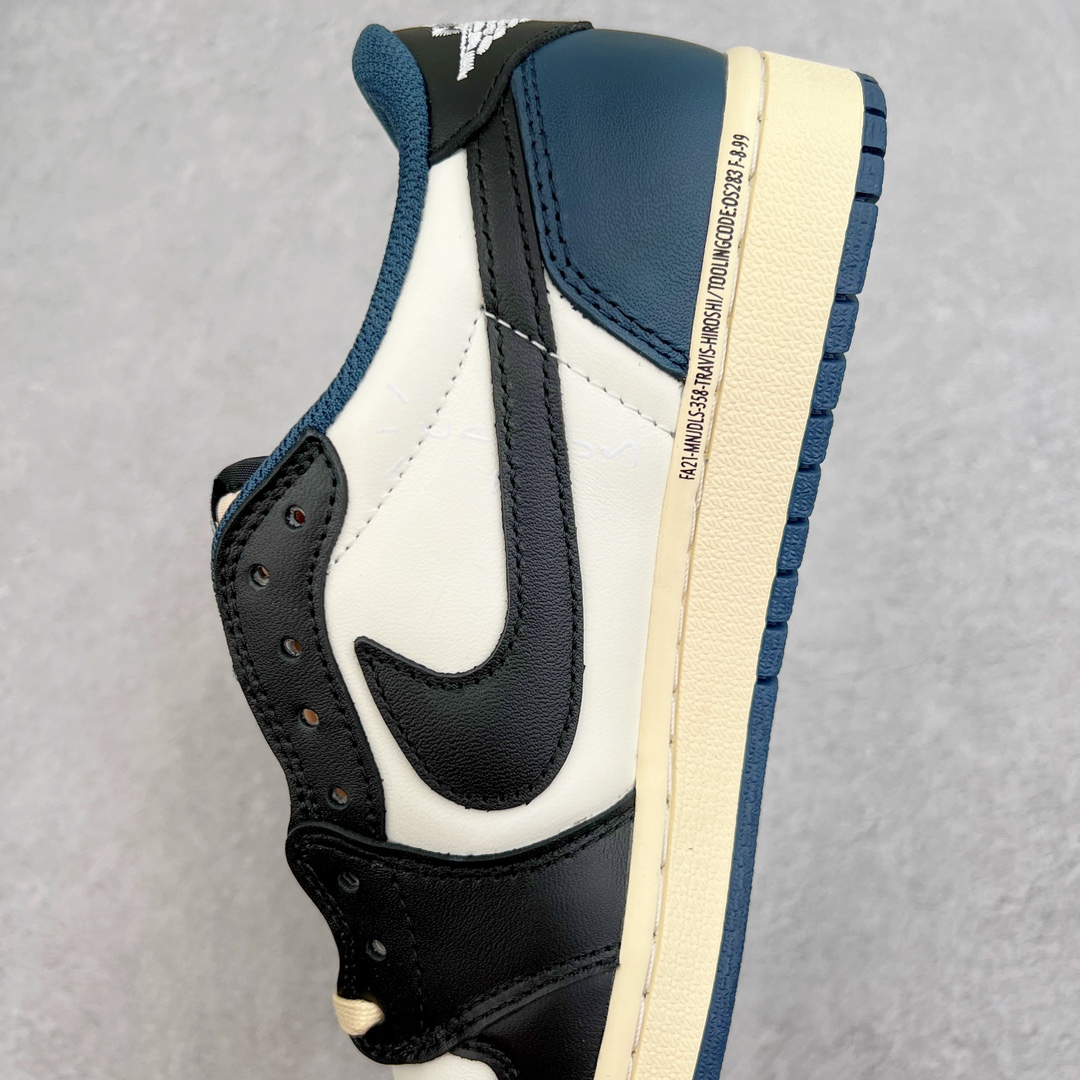 图片[7]-＃KZ神版莞产 Travis Scott x Fragment x Air Jordan AJ1 Low OG SP 三方联名闪电倒钩海军蓝低帮 DM7866-400 全系列配色 外贸特供批次 新配色不断更新开发 市场中端王者 全套原纸板楦头开发 确保原汁原味 完美呈现一代版型 一比一鞋头弧度高度鞋身弧度 此版本只针对中端市场 细节品控鞋型随意秒杀市面同价位 鞋型完美 不臃肿别扭 头层皮料加持 用料绝不含糊 进口玻璃冲刀皮料裁剪零毛边 电脑针车工艺 超高鞋面清洁度 最高QC检验标准 控制溢胶瑕疵 原盒原配 飞翼3D高频深度立体 工艺方面大到整体鞋型 漏斗收腰 底线拉帮 LOGO立体程度 小到针眼排布 载片对称 冲孔效果 鞋标规范 鞋垫背胶等等 无一不是口碑收割 每双都是一个回头客 尺码：36 36.5 37.5 38 38.5 39 40 40.5 41 42 42.5 43 44 44.5 45 46 47.5-选品中心