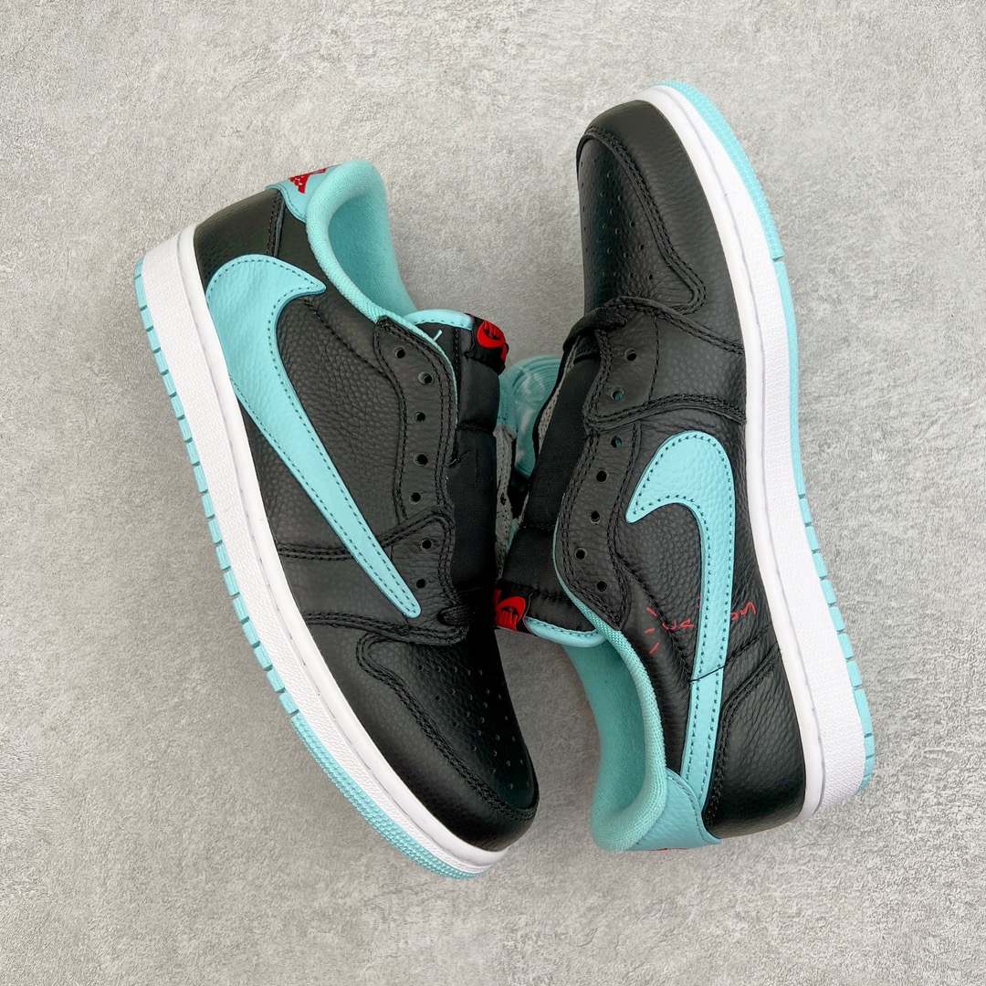 图片[3]-＃KZ神版莞产 Travis Scott x Air Jordan AJ1 Low OG TS联名黑白蒂芙尼绿倒钩低帮 DM7866-701 全系列配色 外贸特供批次 新配色不断更新开发 市场中端王者 全套原纸板楦头开发 确保原汁原味 完美呈现一代版型 一比一鞋头弧度高度鞋身弧度 此版本只针对中端市场 细节品控鞋型随意秒杀市面同价位 鞋型完美 不臃肿别扭 头层皮料加持 用料绝不含糊 进口玻璃冲刀皮料裁剪零毛边 电脑针车工艺 超高鞋面清洁度 最高QC检验标准 控制溢胶瑕疵 原盒原配 飞翼3D高频深度立体 工艺方面大到整体鞋型 漏斗收腰 底线拉帮 LOGO立体程度 小到针眼排布 载片对称 冲孔效果 鞋标规范 鞋垫背胶等等 无一不是口碑收割 每双都是一个回头客 尺码：36 36.5 37.5 38 38.5 39 40 40.5 41 42 42.5 43 44 44.5 45 46 47.5-选品中心