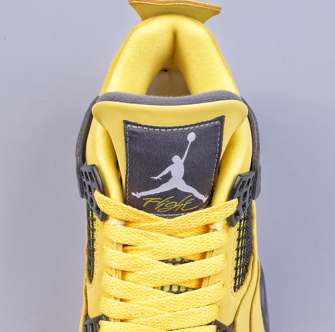 Air Jordan 4 Retro Jordan 4th Generation ”Lightning” replica white and yellow Dianmu CT8527-700