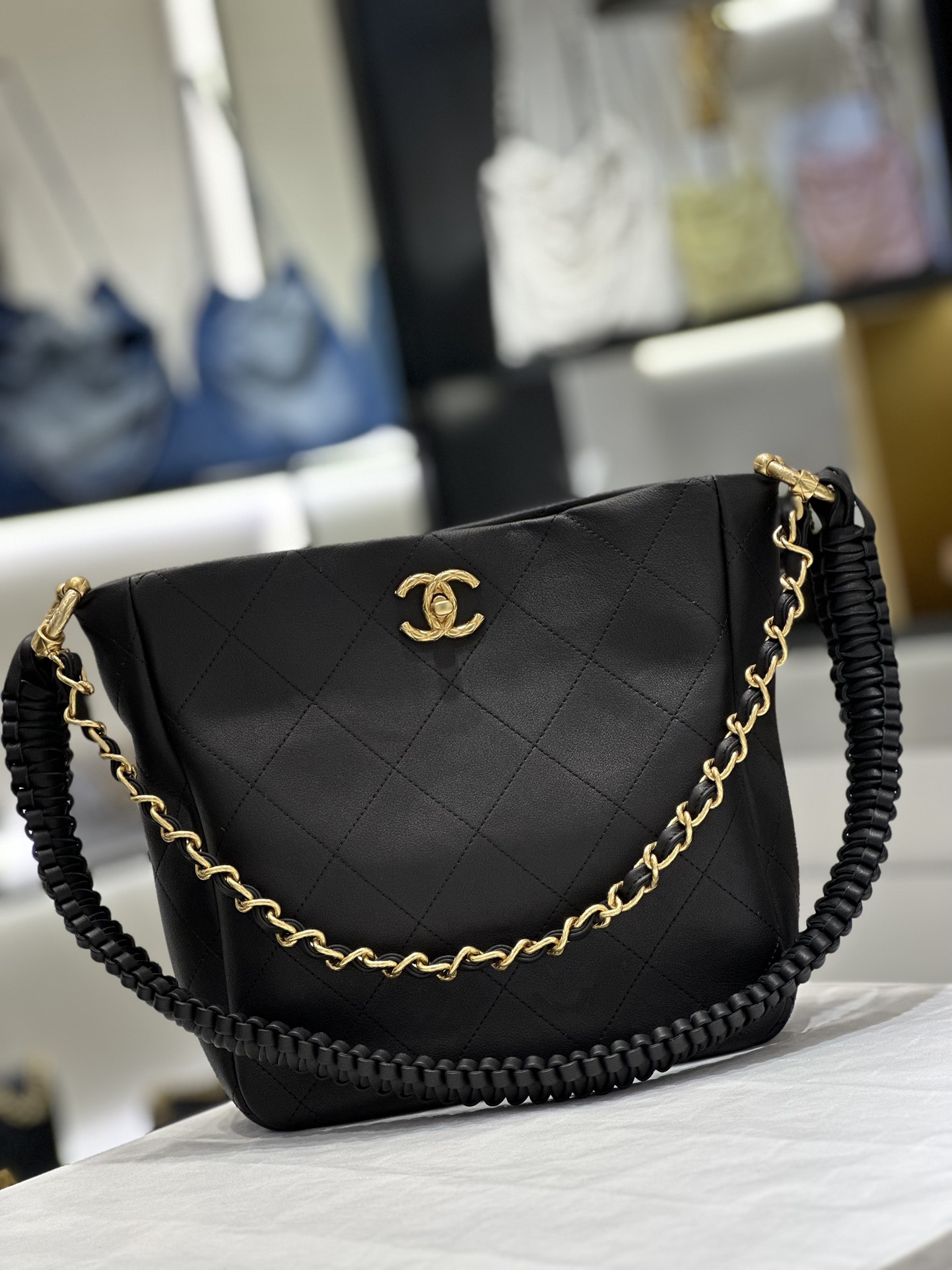 Chanel Shop
 Crossbody & Shoulder Bags Weave Cowhide Vintage