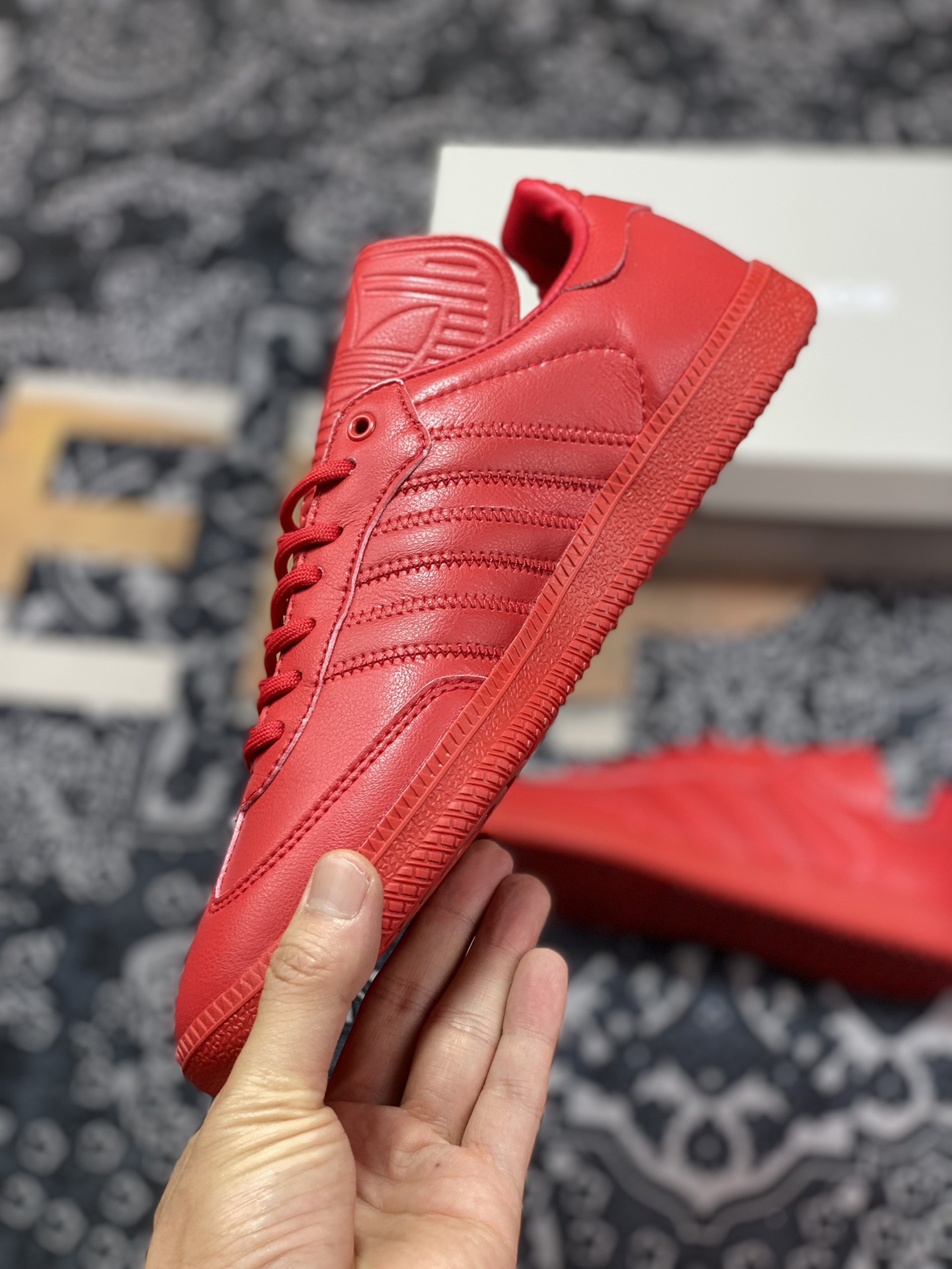 Pharrell Williams x Adidas Originals Samba ”Humanrace” Samba Dance Shoes ”Joint Red Long Tongue” IE7297