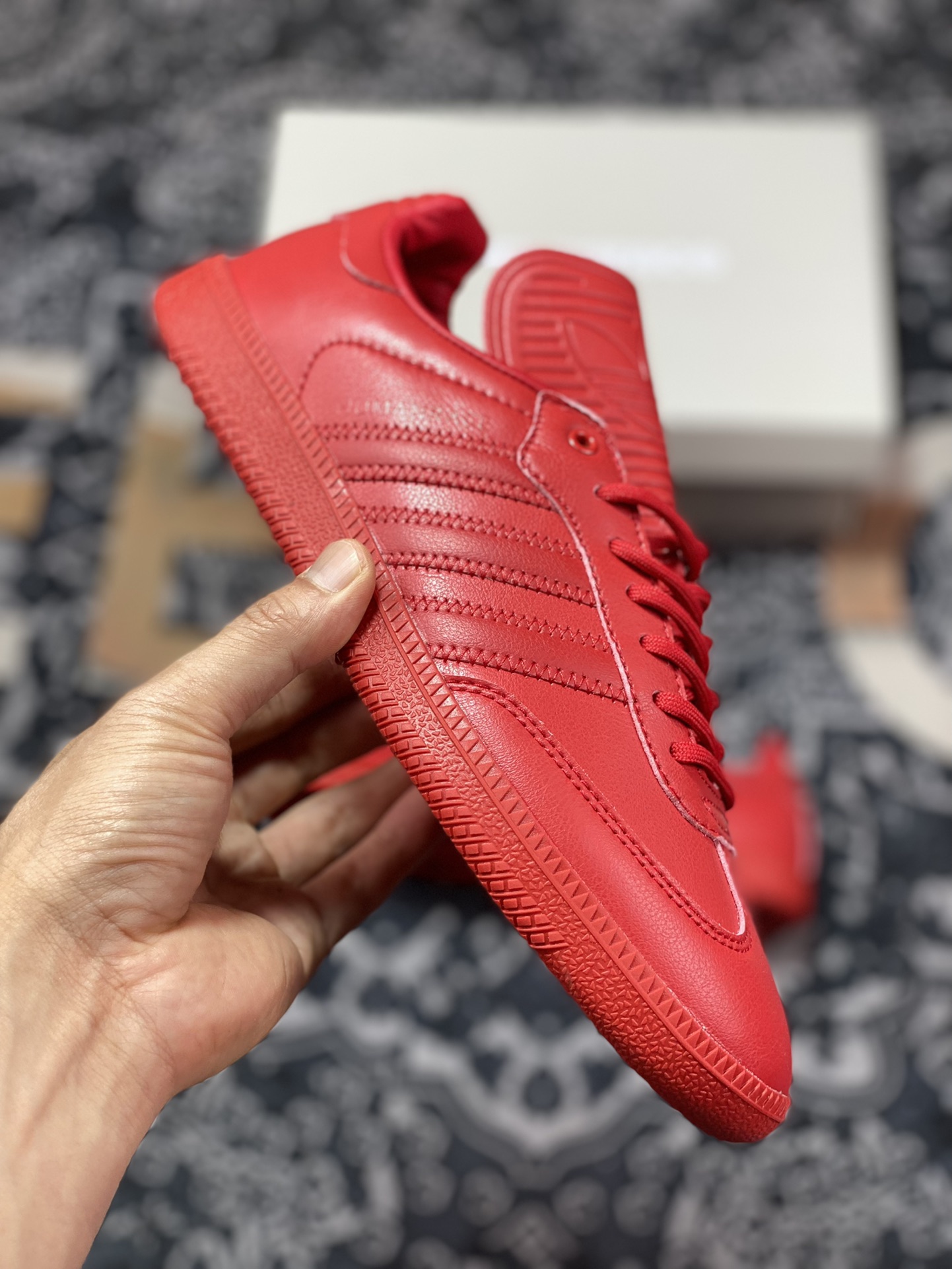 Pharrell Williams x Adidas Originals Samba ”Humanrace” Samba Dance Shoes ”Joint Red Long Tongue” IE7297