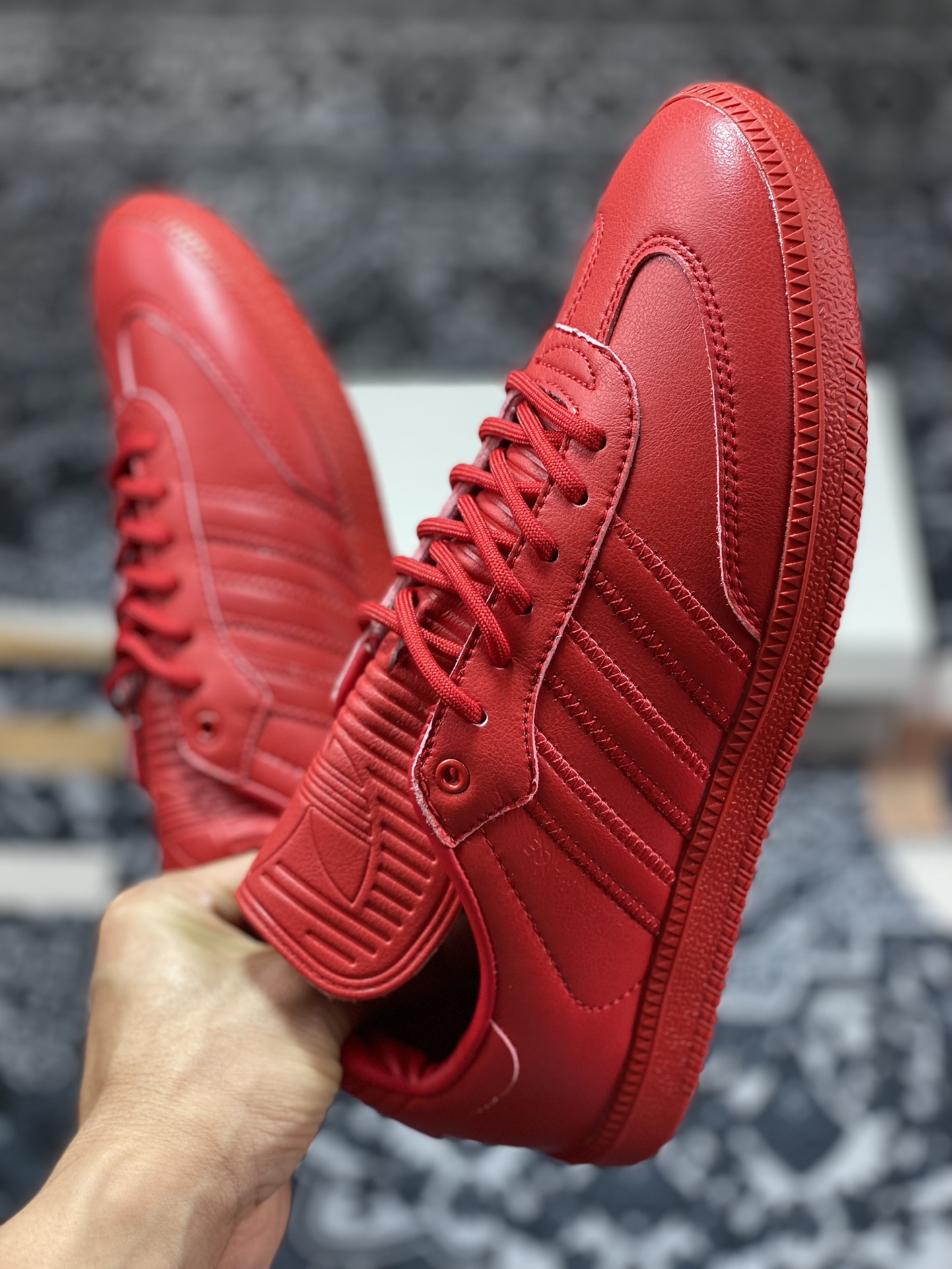 Pharrell Williams x Adidas Originals Samba ”Humanrace” Samba Dance Shoes ”Joint Red Long Tongue” IE7297