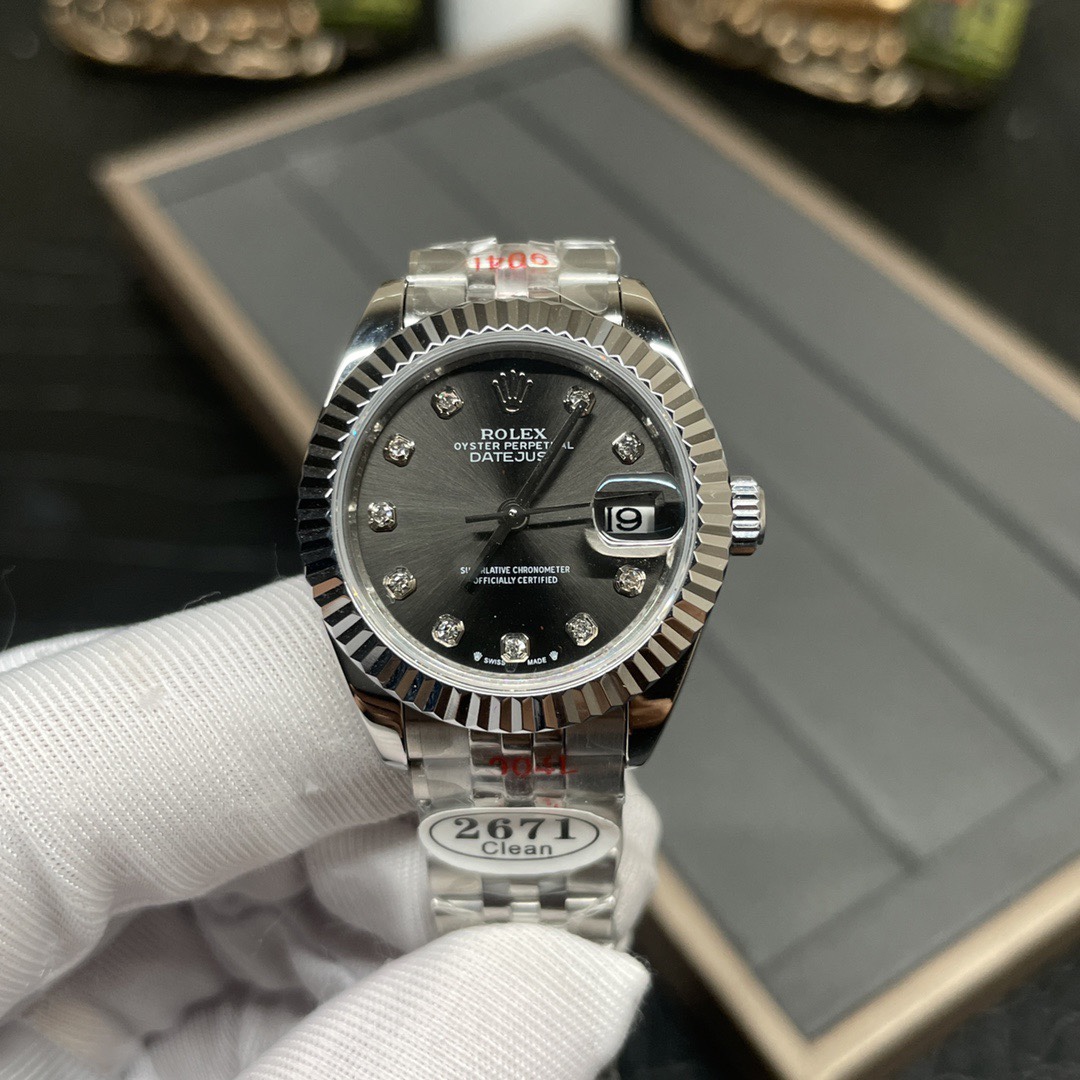 Rolex 女装 灰日志 钻钉 28mm