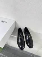 Celine Shoes Loafers High Quality AAA Replica
 Black Genuine Leather Lambskin Sheepskin