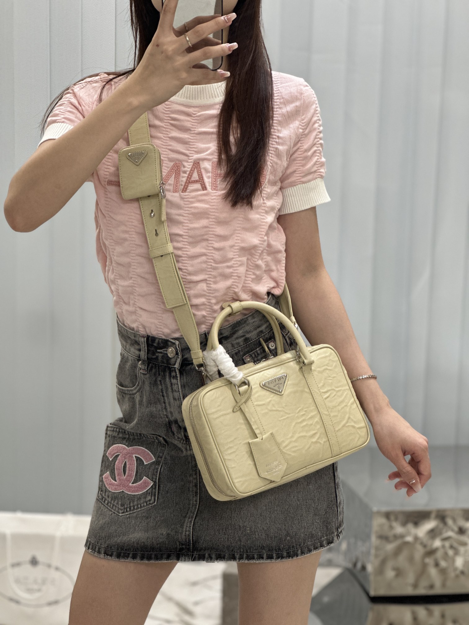 NO:208577,Take pictures of the upper body, Prada [top original list], prada19860909随拍上身图,普拉达【顶级原单】,prada,Bag