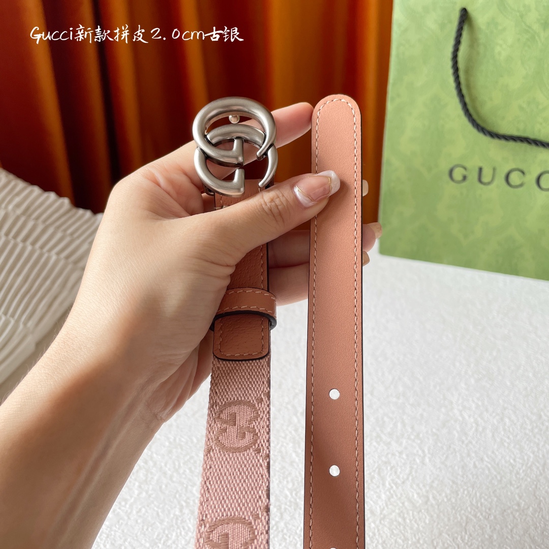 Gucci进口原版皮面拼接经典刺绣布