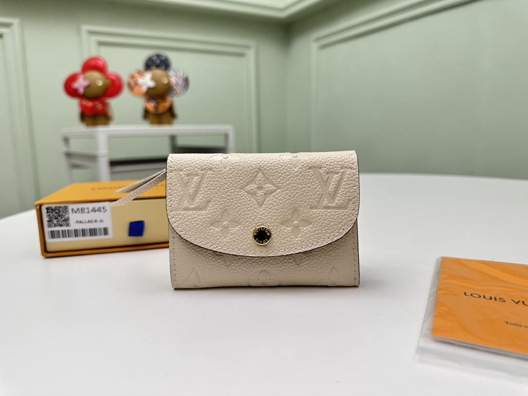 Louis Vuitton Wallet Card pack High-End Designer
 Beige White Empreinte​ Cowhide M81445
