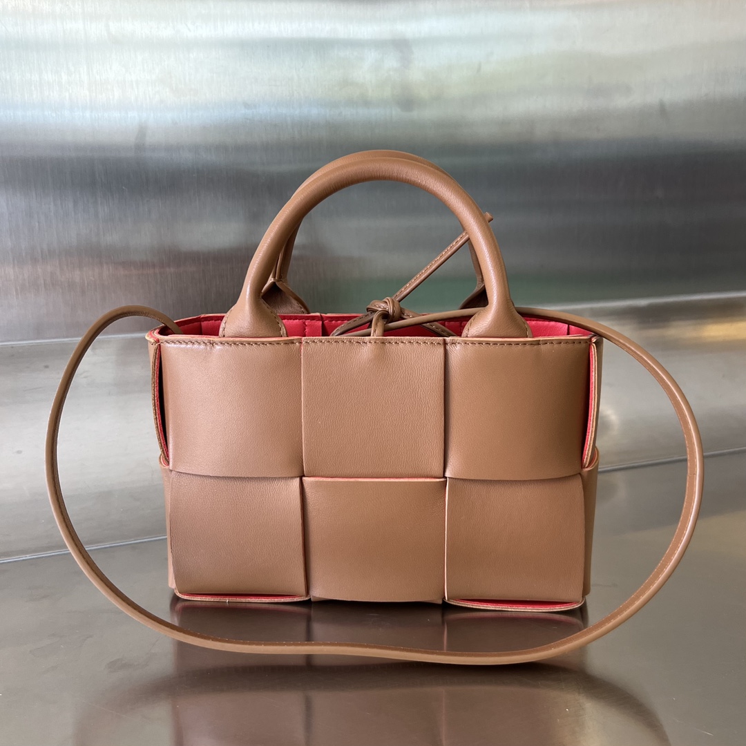Bottega Veneta Brown Leather Mini Tote Bag with an Intrecciato Weave