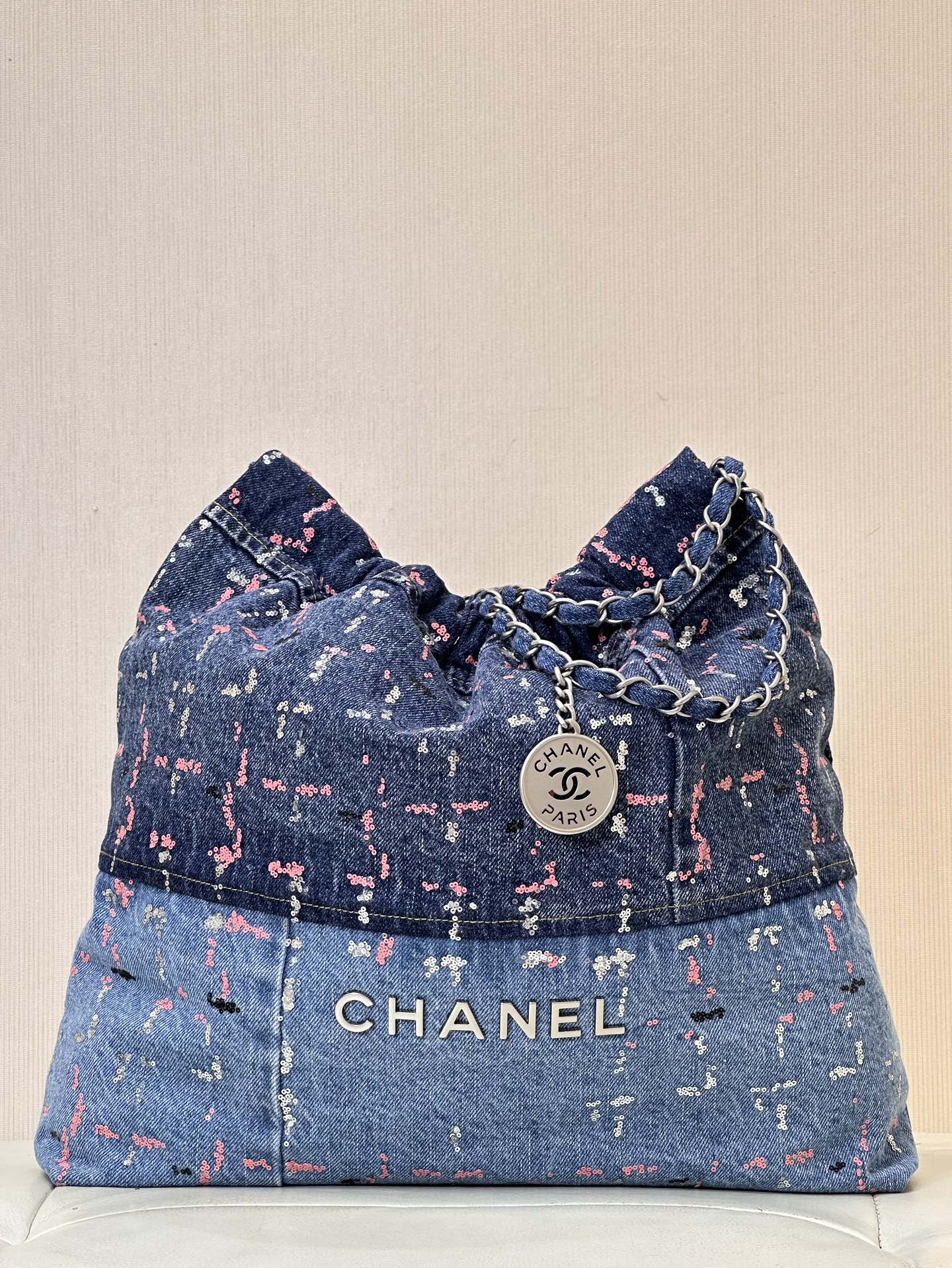 CHANEL Très grande capacité logo vieilli cuir d'origine matelassé sac de l'année sac shopping cuir de vachette importé