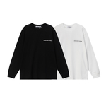 Alexander Wang Clothing T-Shirt Black White Printing Unisex Women Cotton Spring/Summer Collection Short Sleeve
