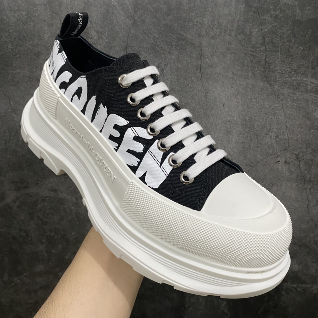 400 【莞产顶级】 麦昆系列二代 Alexander McQueen/麦昆 亚历山大系带帆布鞋