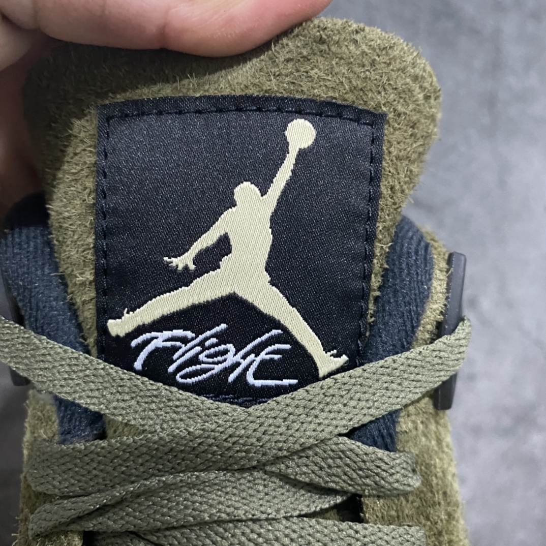 图片[6]-【X版纯原】Air Jordan 4 “Olive Canvas”军绿色 低帮 防滑减震耐磨 潮流复古篮球鞋 男款 货号：FB9927-200提前原鞋开发n原厂材料 细节把控到位原楦数据 打造完美鞋型公司货既视感 皮料自行品鉴区别市面各种\”伪纯原\”n釆用99%原厂材质！品质稳定，价格稳定，供货稳定！ 尺码：40 40.5 41 42 42.5 43 44 44.5 45 45.5 46 47.5n-莆田鞋批发中心