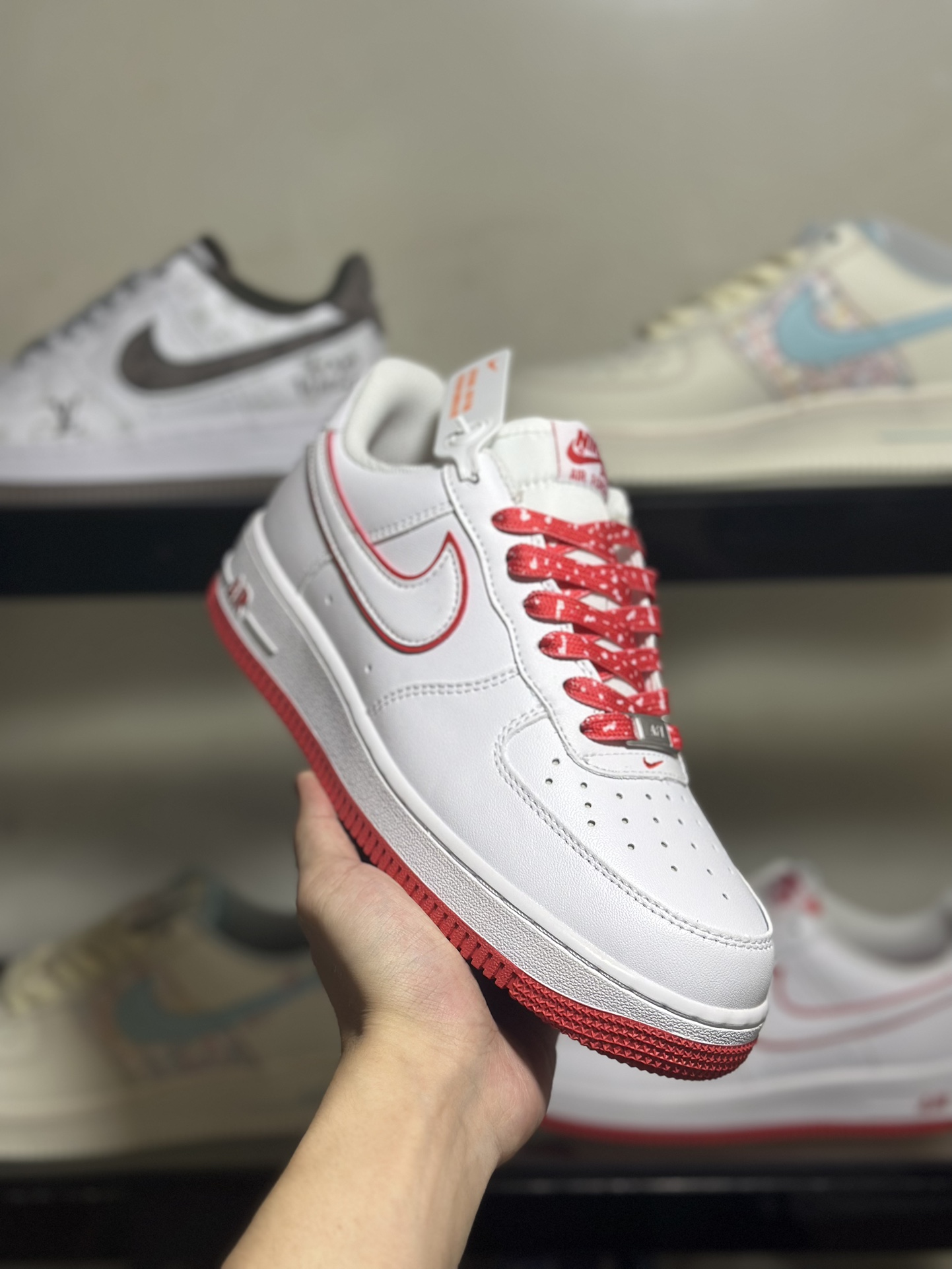 NikeAirForce1Low白红