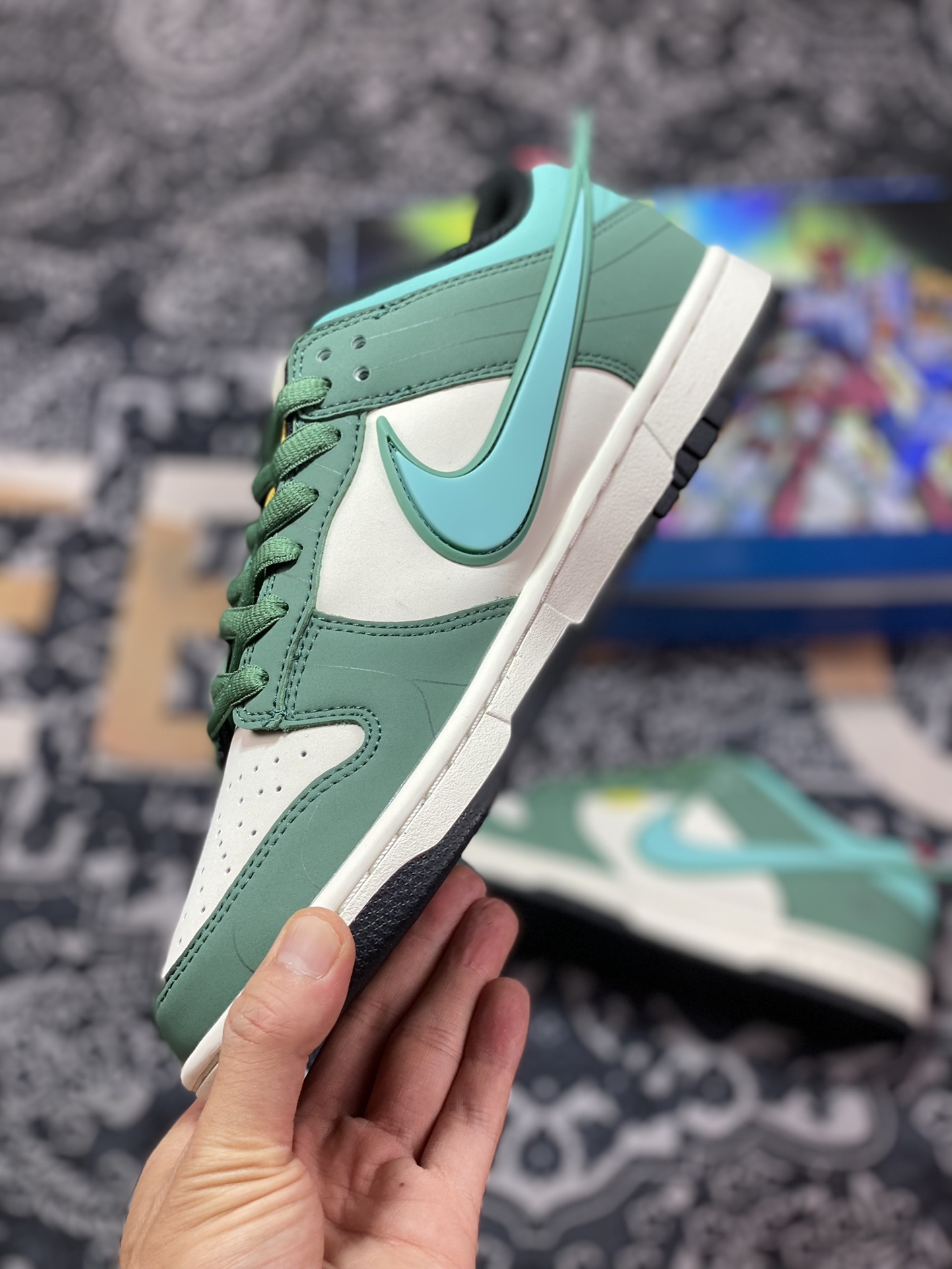 Nike SB Dunk Low”Saint“扣篮系列低帮板鞋“深绿米白紫龙圣斗士”ZD2356-156