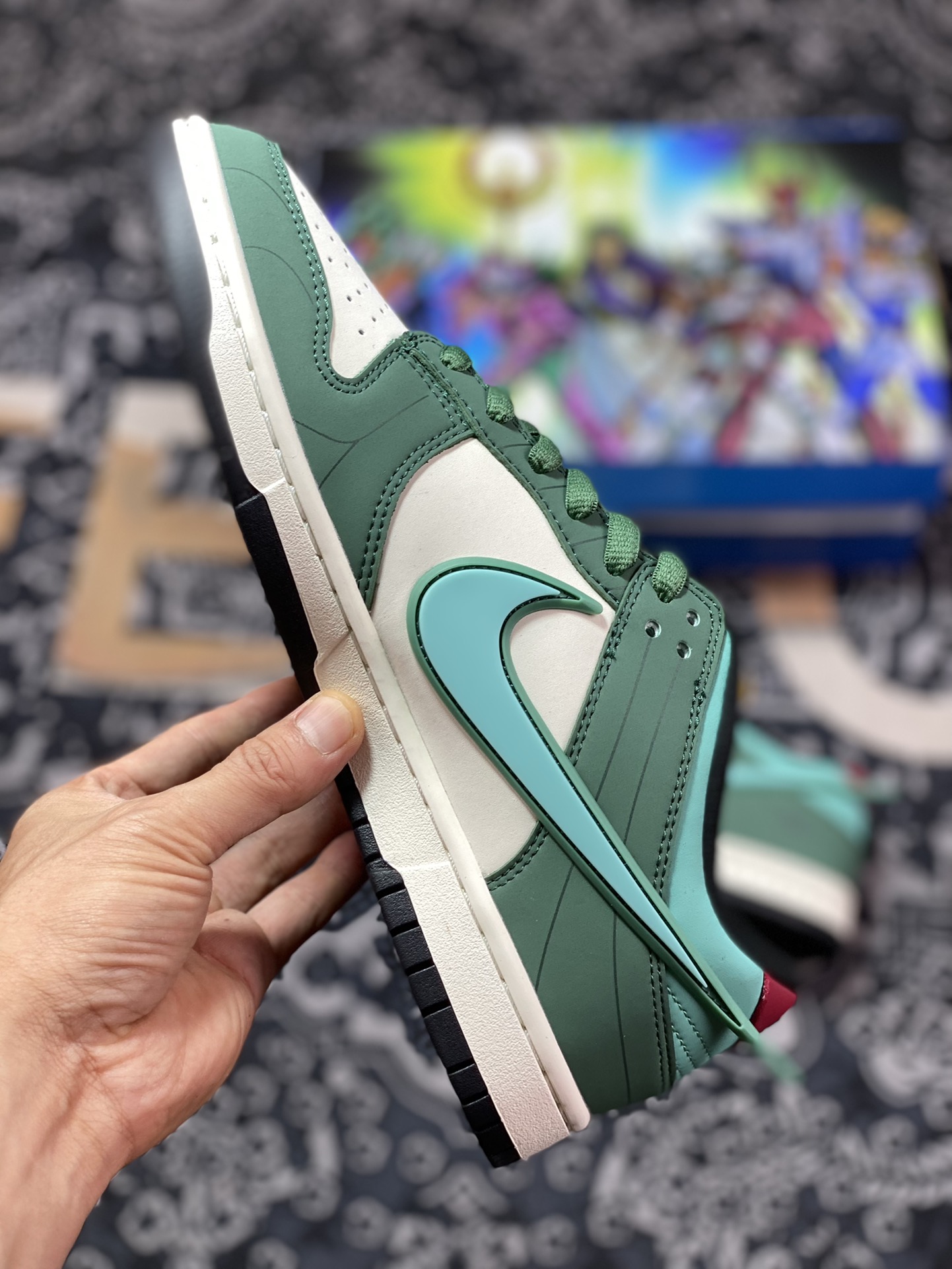 Nike SB Dunk Low”Saint“扣篮系列低帮板鞋“深绿米白紫龙圣斗士”ZD2356-156