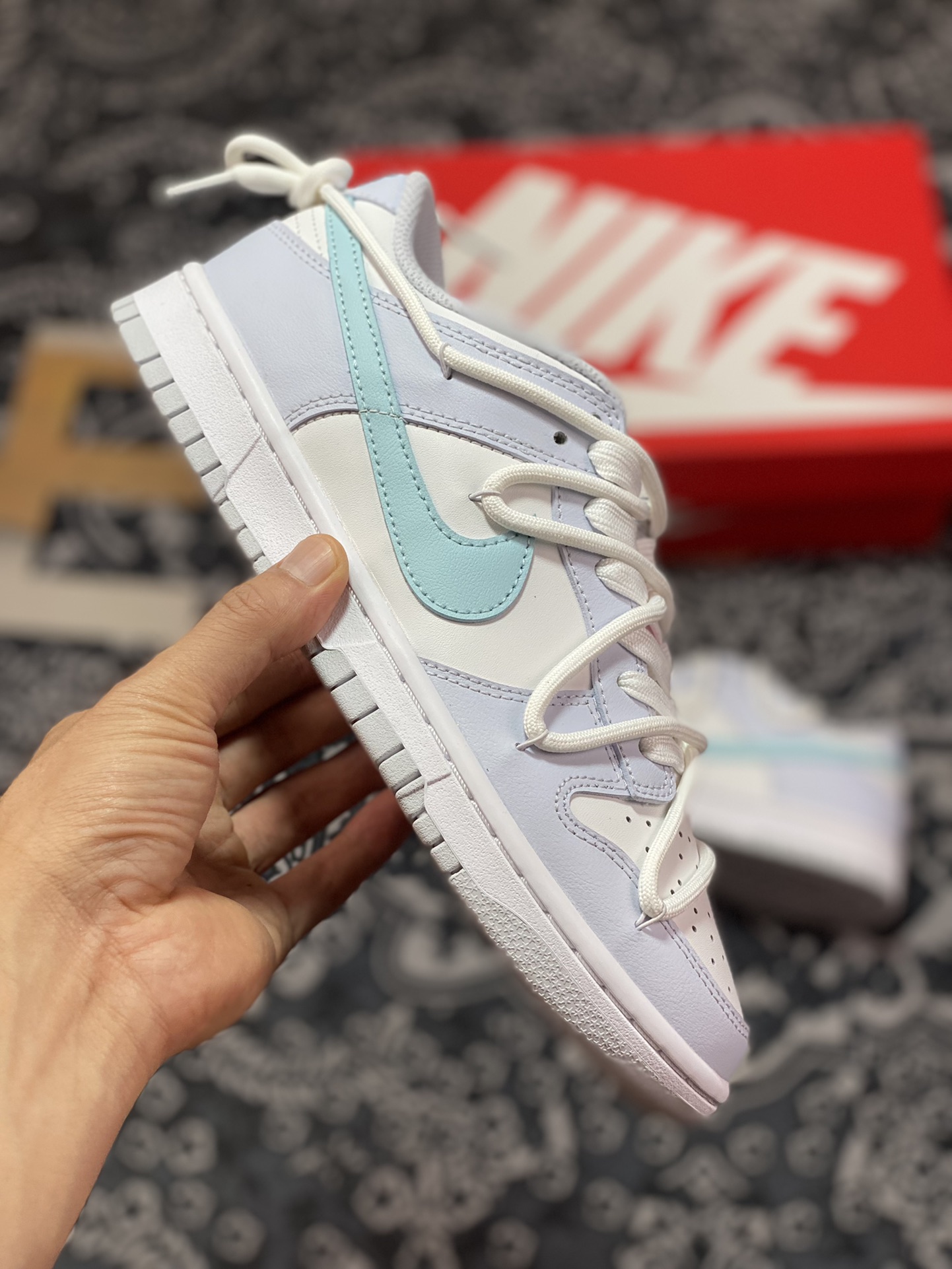 Nike SB Dunk Low ”Mineral Teal” Dunk Series Sneakers ”Light Purple Pink Teal Green Binding” FD1232-002