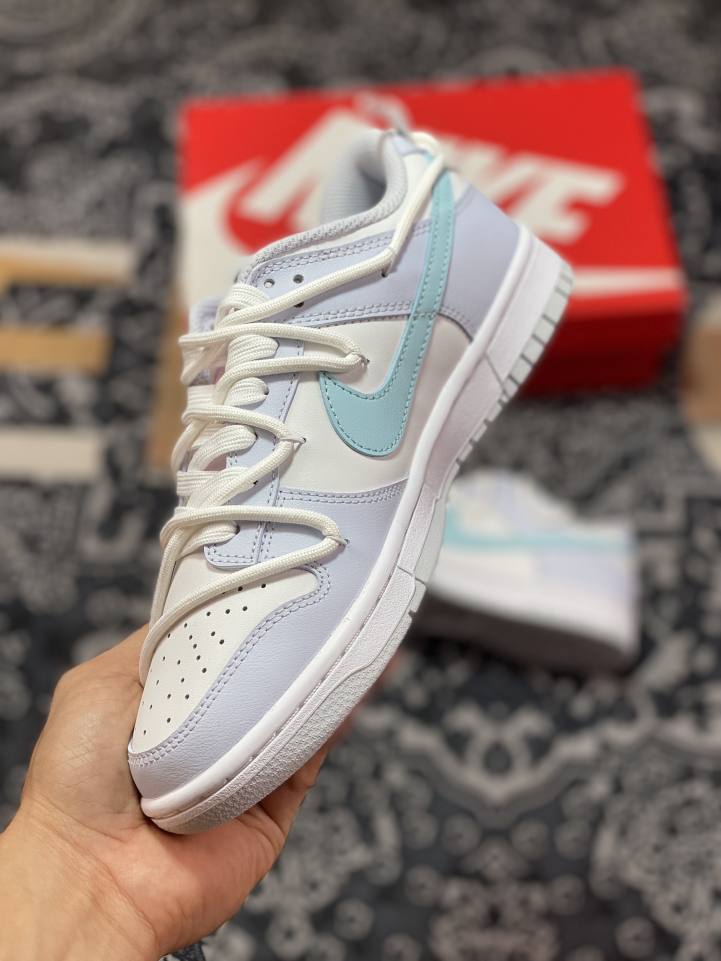 Nike SB Dunk Low ”Mineral Teal” Dunk Series Sneakers ”Light Purple Pink Teal Green Binding” FD1232-002