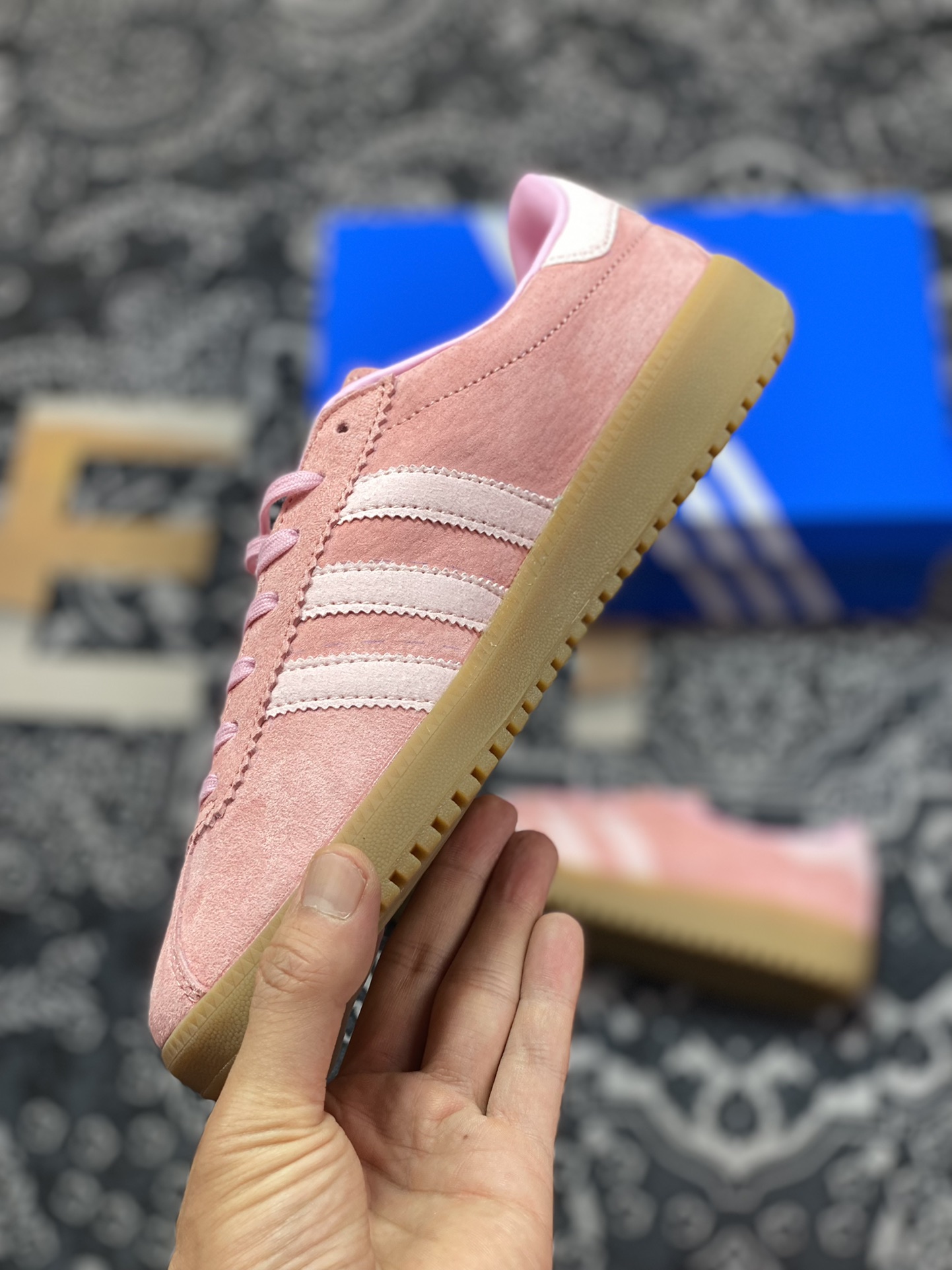 Adidas Originals Bermuda Trainers Bermuda Series Sneakers ”Suede Macaroon Pink Raw Rubber Sole” GY7386