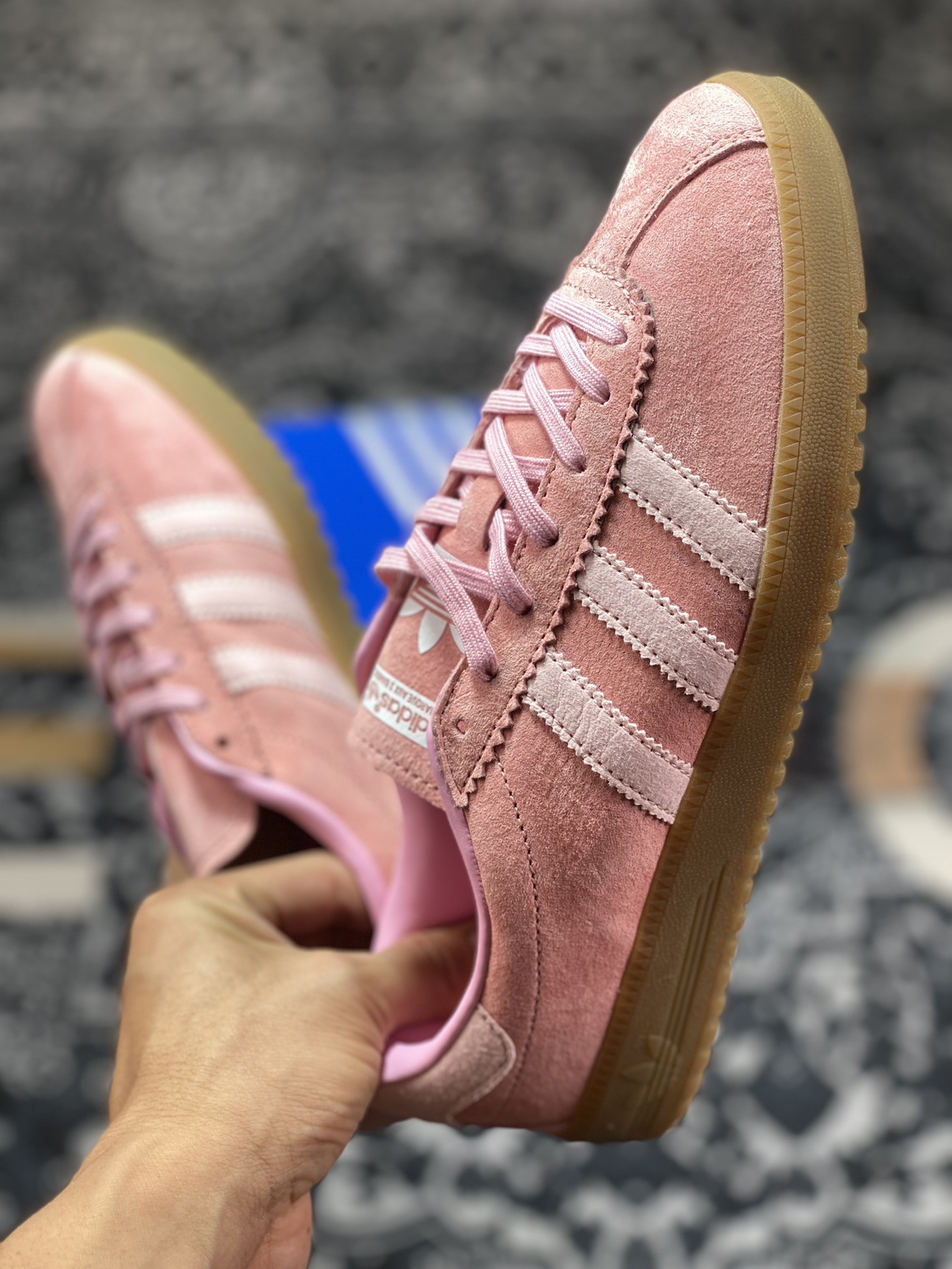 Adidas Originals Bermuda Trainers Bermuda Series Sneakers ”Suede Macaroon Pink Raw Rubber Sole” GY7386