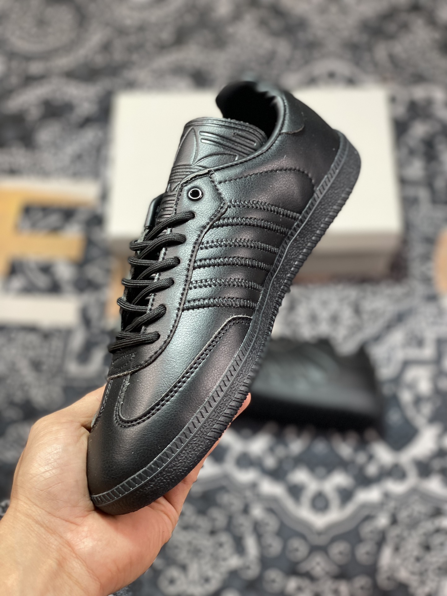 Pharrell Williams x Adidas Originals Samba ”Humanrace” Samba Sneakers ”Joint All Black Long Tongue” IE7298