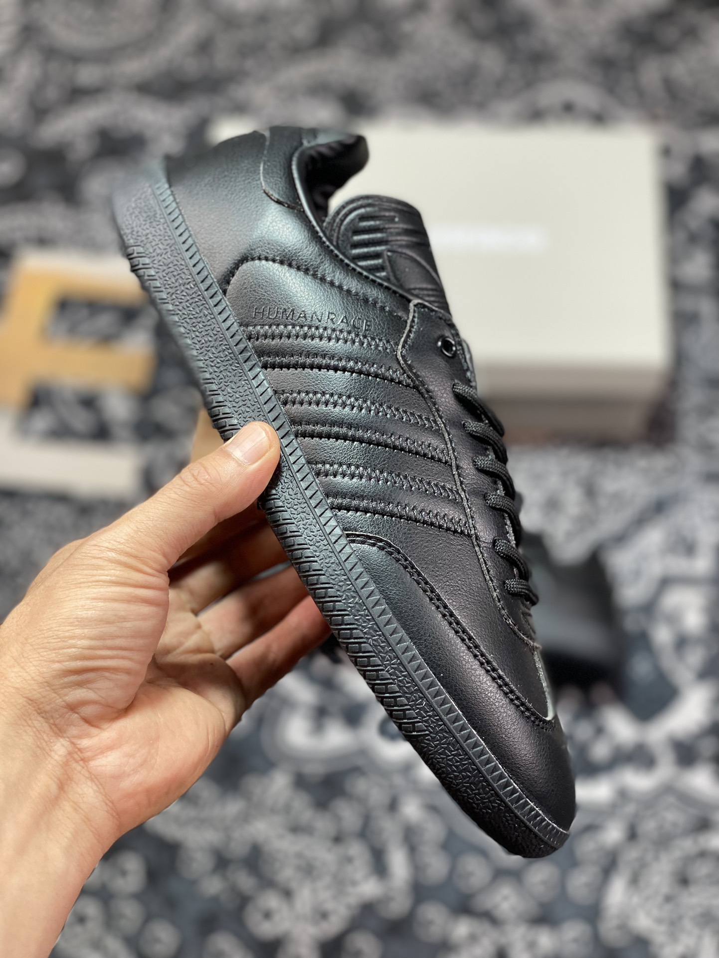 Pharrell Williams x Adidas Originals Samba ”Humanrace” Samba Sneakers ”Joint All Black Long Tongue” IE7298