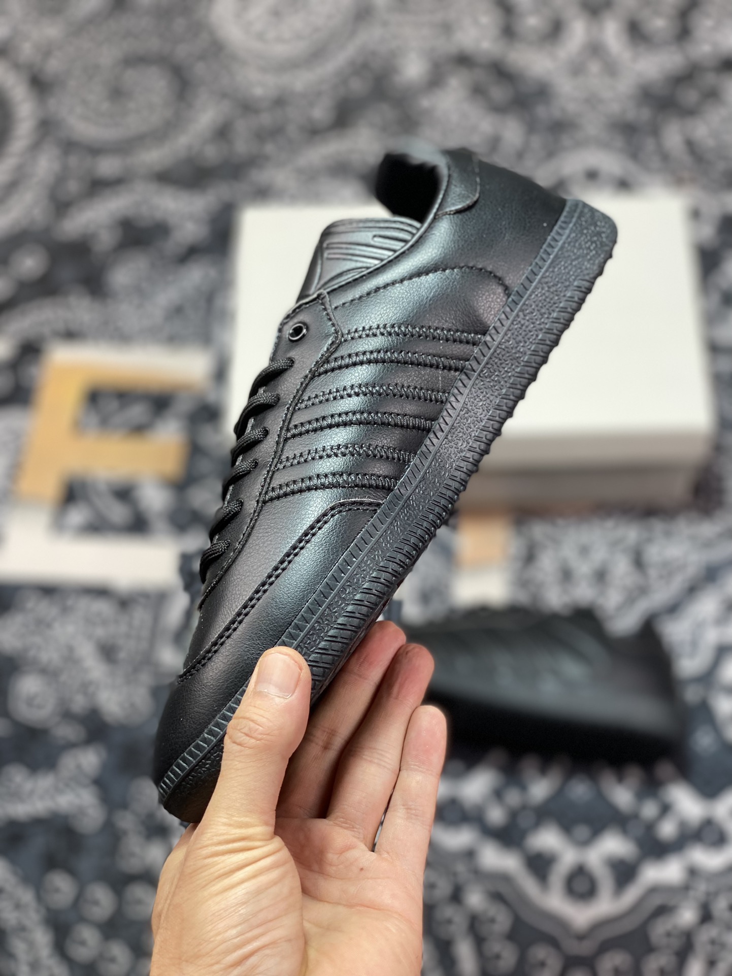 Pharrell Williams x Adidas Originals Samba ”Humanrace” Samba Sneakers ”Joint All Black Long Tongue” IE7298