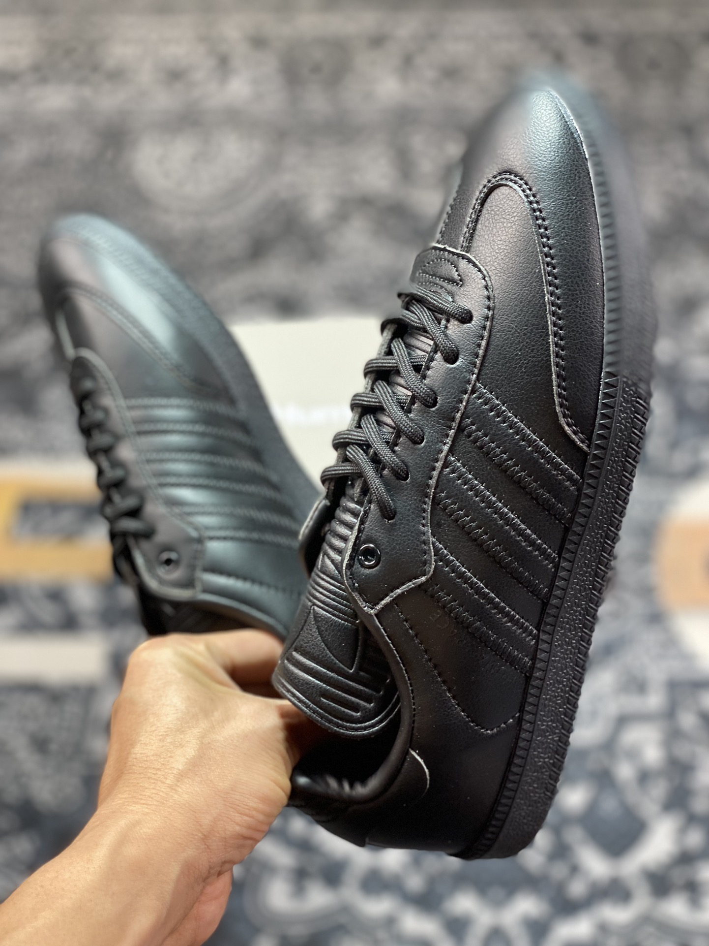 Pharrell Williams x Adidas Originals Samba ”Humanrace” Samba Sneakers ”Joint All Black Long Tongue” IE7298