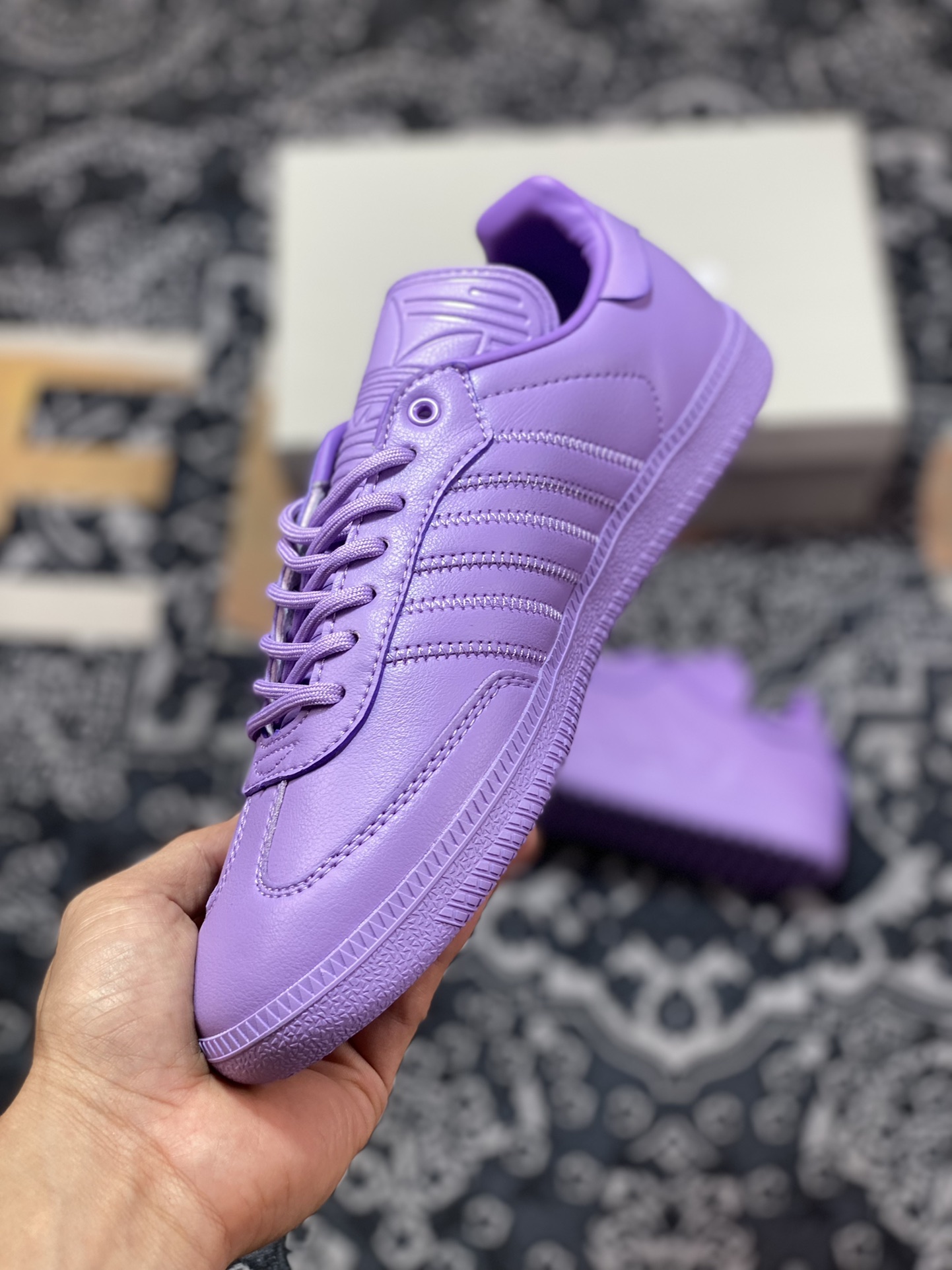 Pharrell Williams x Adidas Originals Samba ”Humanrace” Samba Sneakers ”Joint Fresh Taro Purple Long Tongue” IE7296