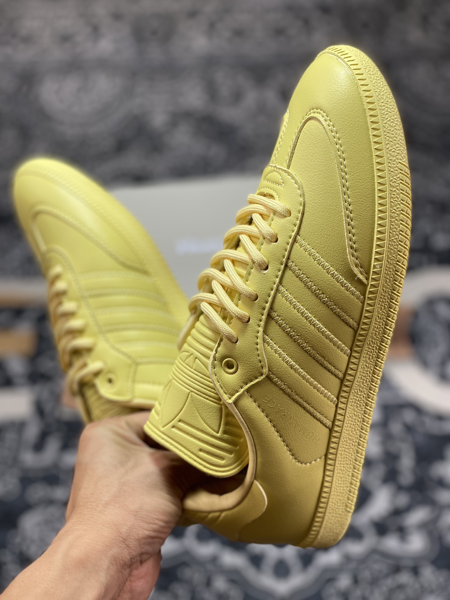 Pharrell Williams x Adidas Originals Samba ”Humanrace” Samba Sneakers ”Joint Light Yellow Long Tongue” IE7292