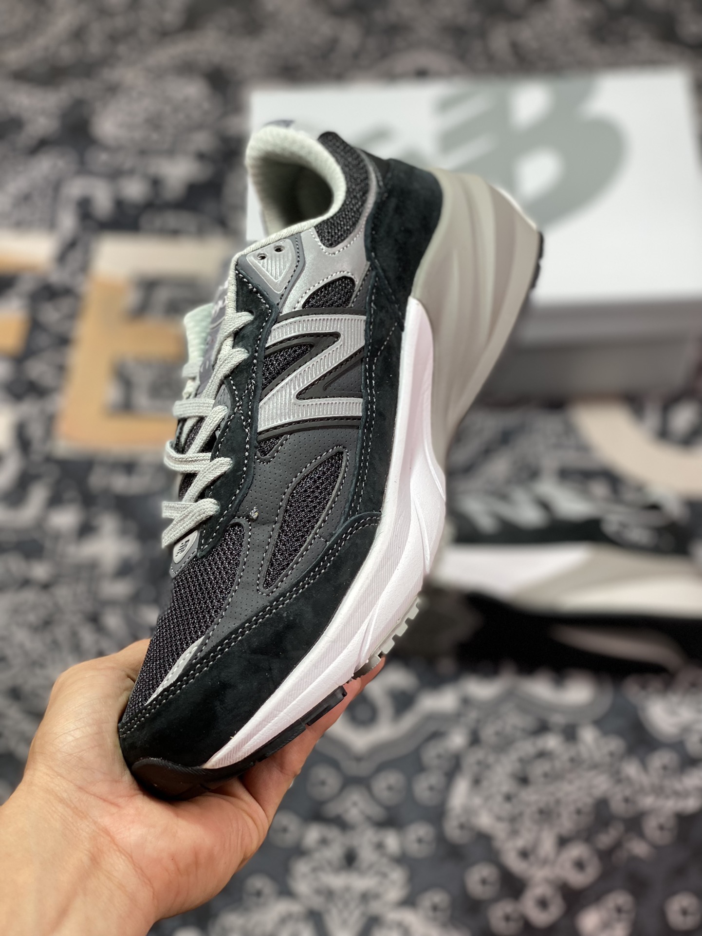 New Balance Made in USA M990V6 Sixth Generation Series American-made Classic Running Shoes ”Black, Gray, Silver, 3M” M990BK6