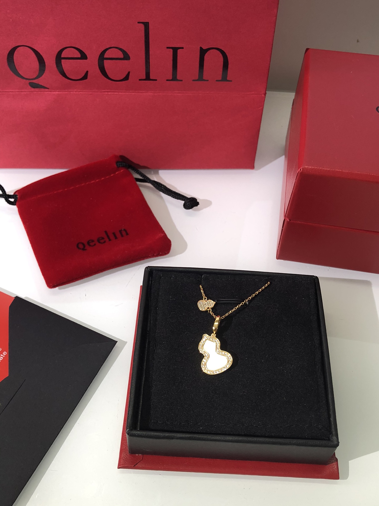 NO:103045,Necklace earrings gourd symbolize 