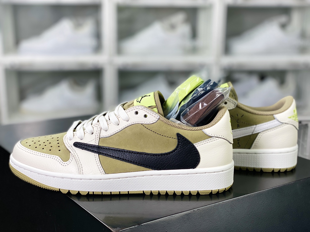 400 Travis Scott x 【Nike】 Air Jordan 1 Low OG SP”Neutral Olive”AJ1乔丹一代 FZ3124-200