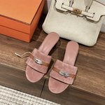 Sell Online Luxury Designer
 Hermes Kelly New
 Shoes Sandals Genuine Leather Fashion
