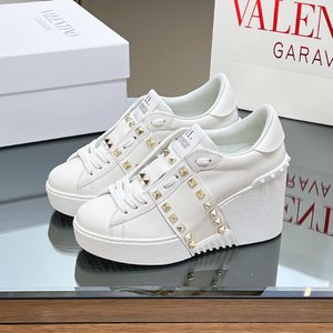 Buy Cheap Valentino Sneakers Casual Shoes High Heel Pumps Platform Shoes Gold Platinum Women Calfskin Cowhide Rubber Ava Casual