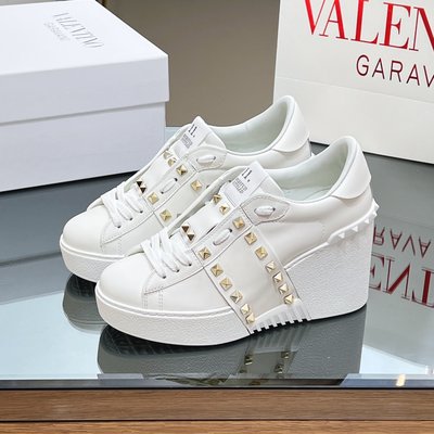 Valentino Sneakers Casual Shoes High Heel Pumps Platform Shoes Gold Platinum Women Calfskin Cowhide Rubber Ava Casual