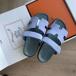 Hermes Buy Shoes Sandals Calfskin Cowhide Epsom Rubber Casual