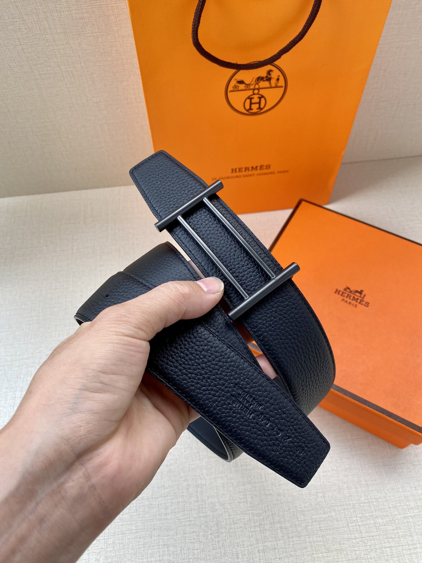 金属皮带扣荔枝单面双八字腰带耐用轻盈