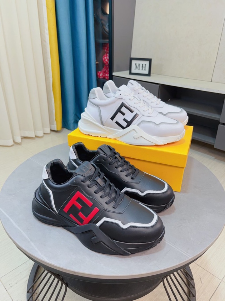 best website for replica
 Fendi Casual Shoes Splicing Cowhide Genuine Leather Fashion Casual